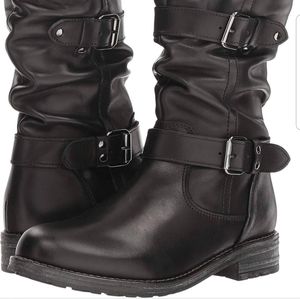 Eric Michael Noelle Black Leather Motorcycle Boots SZ 40, Like New